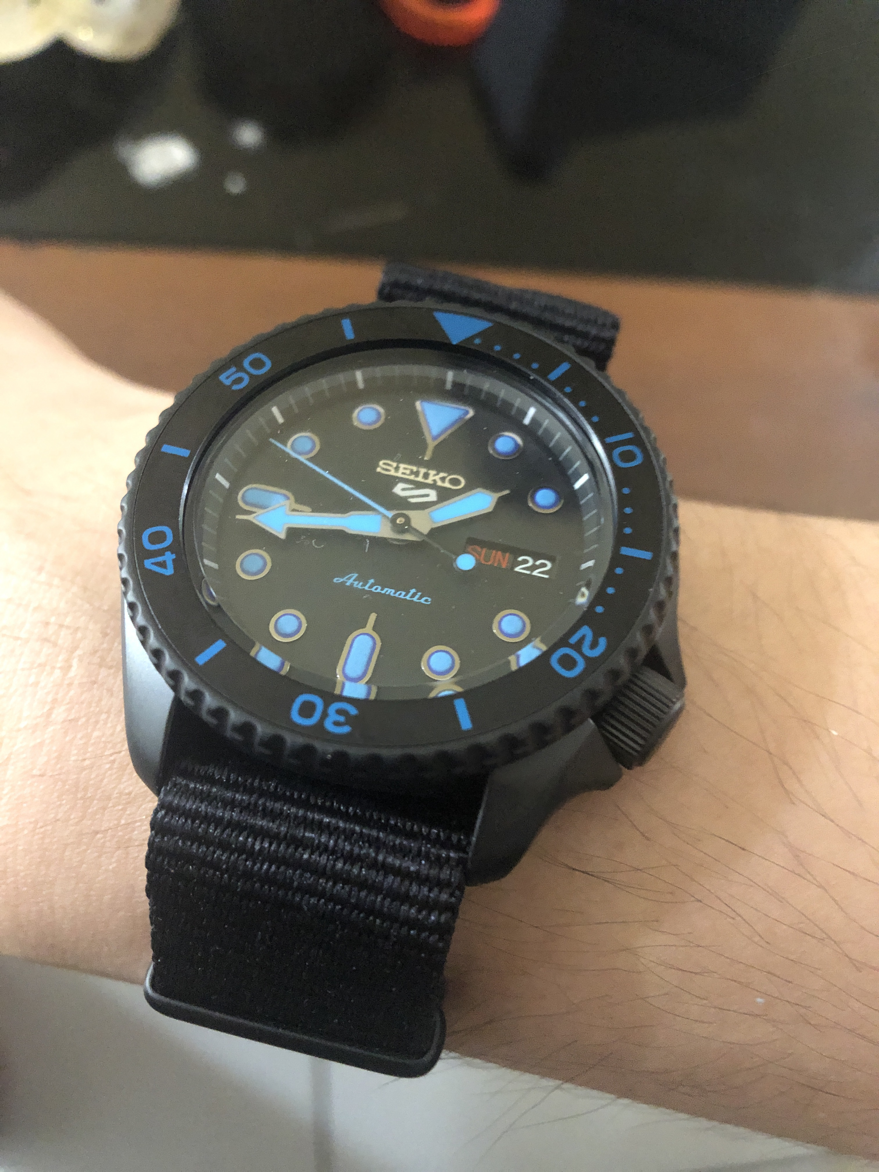 Seiko 5 Sports SRPD81K1 Automatic Black Dial Black Nylon Strap |  Jamtangan.com