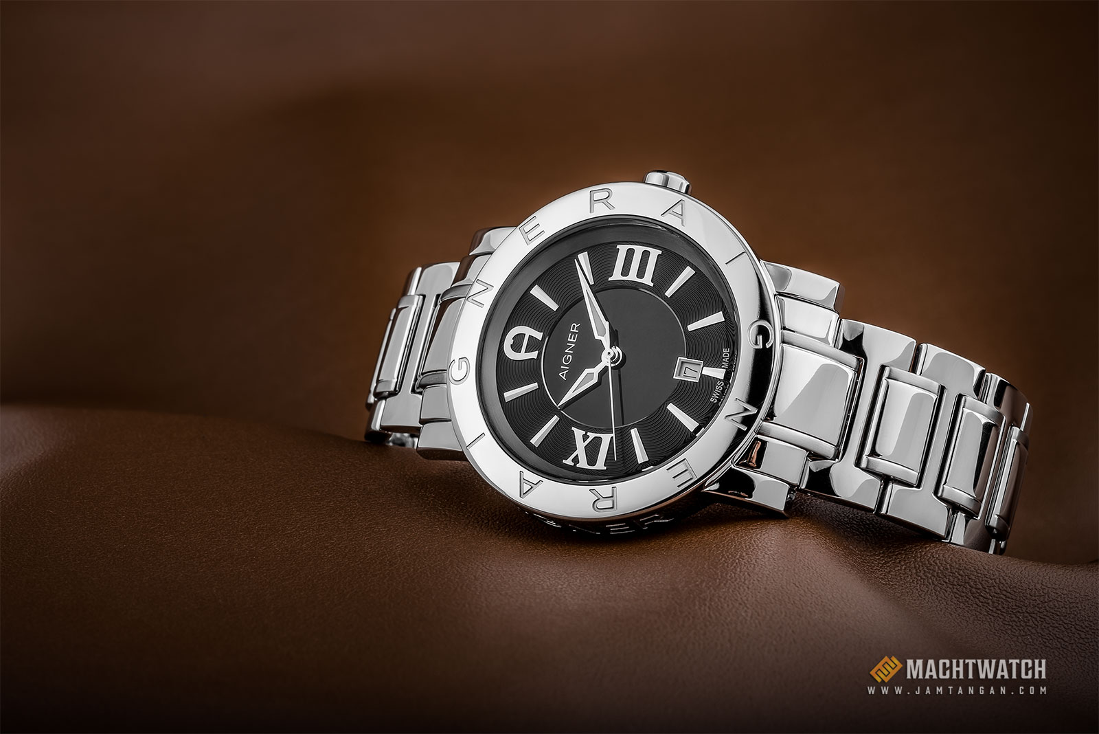 Aigner A26096 Men Black Dial Stainless Steel Strap Machtwatch