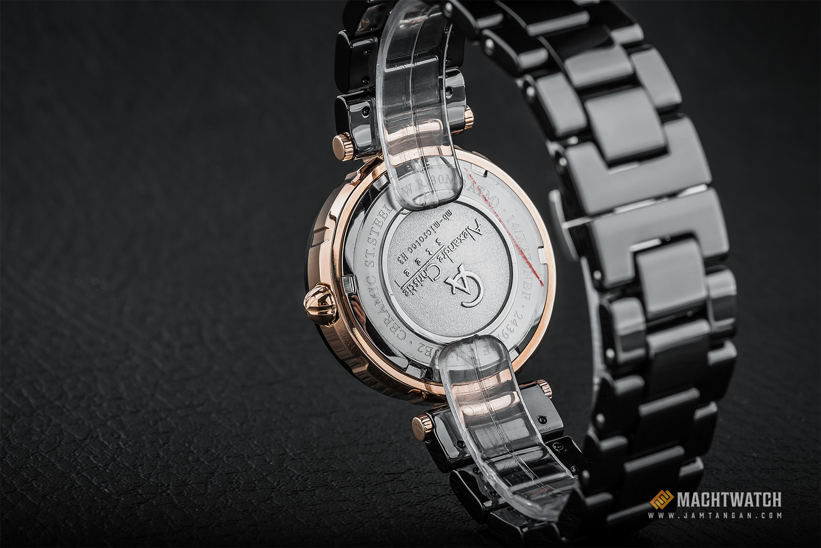 Alexandre Christie AC 2439 NB FBRGBA Night Vision Grey MOP Dial Black Ceramic Strap Machtwatch