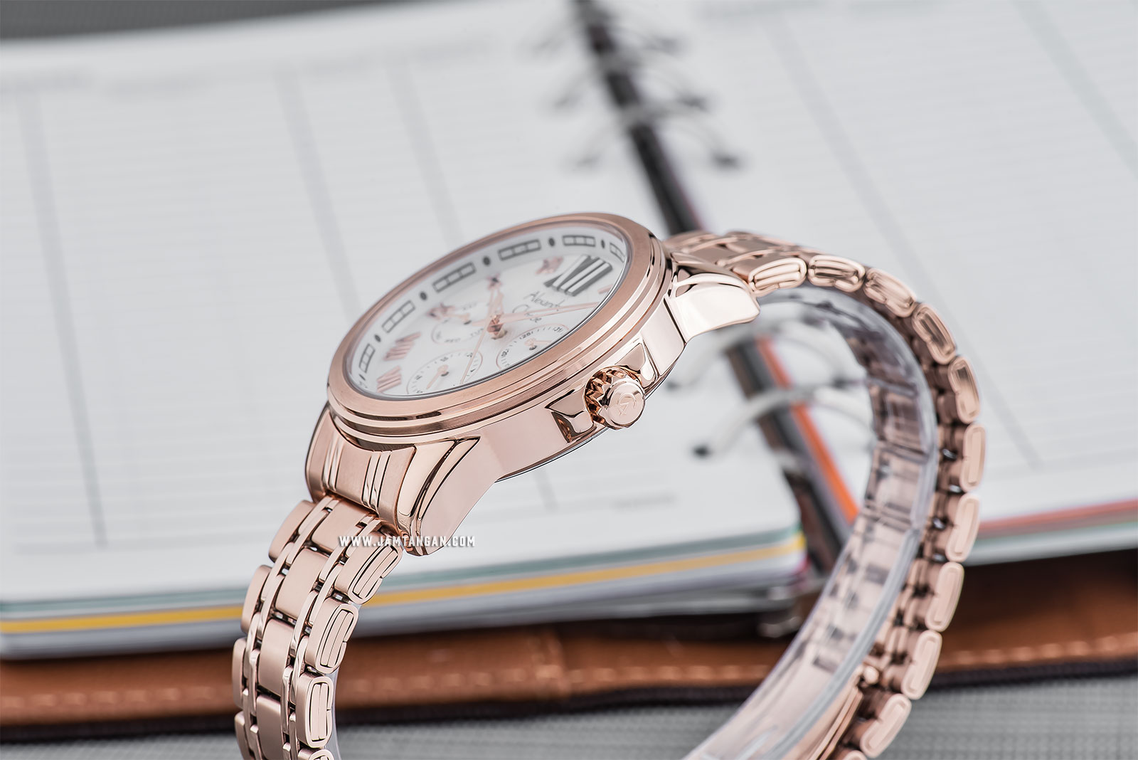 Alexandre Christie AC 2494 BF BRGSL Ladies White Dial Rose Gold Stainless Steel Machtwatch