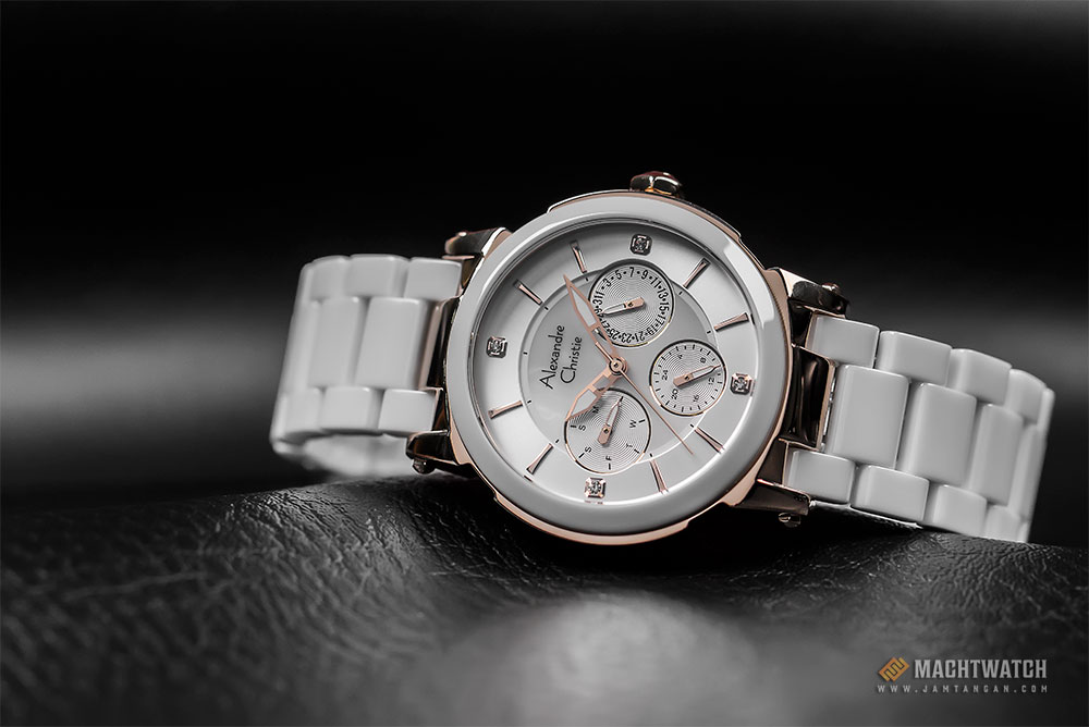 Alexandre Christie Passion AC 2517 BF BCGSL Ladies White Dial White Ceramic Strap Machtwatch