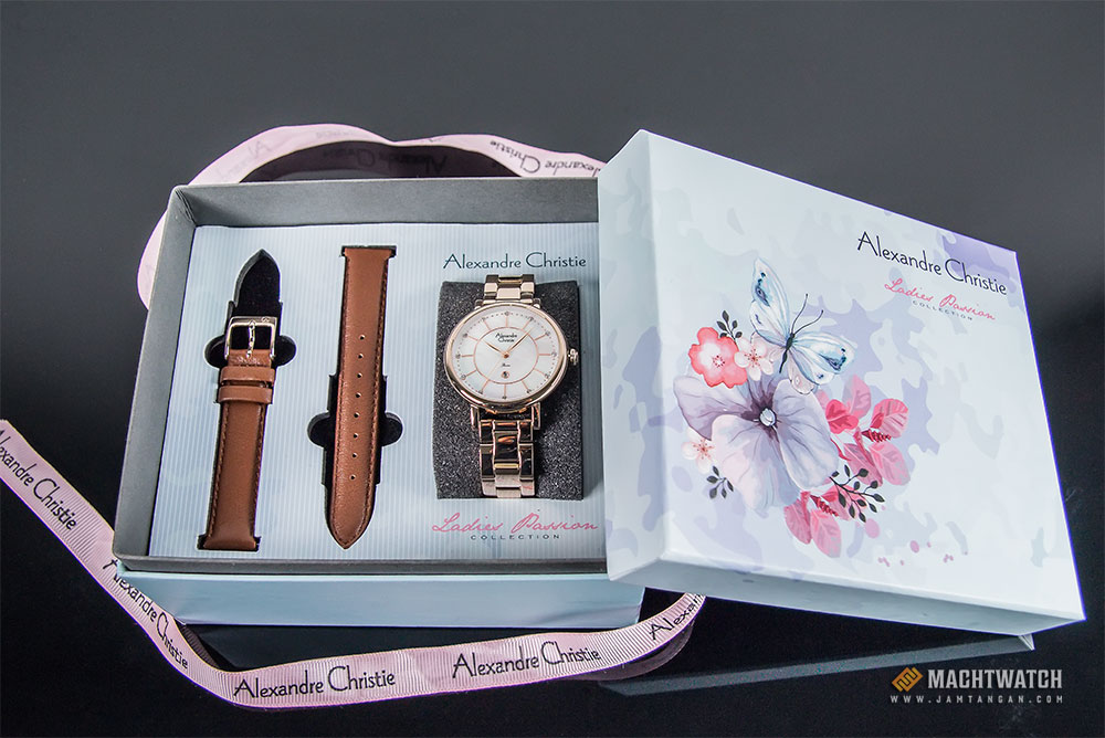 Alexandre Christie AC 2675 LD BCGMS Ladies Mother of Pearl Dial Light Gold Stainless Steel Machtwatch