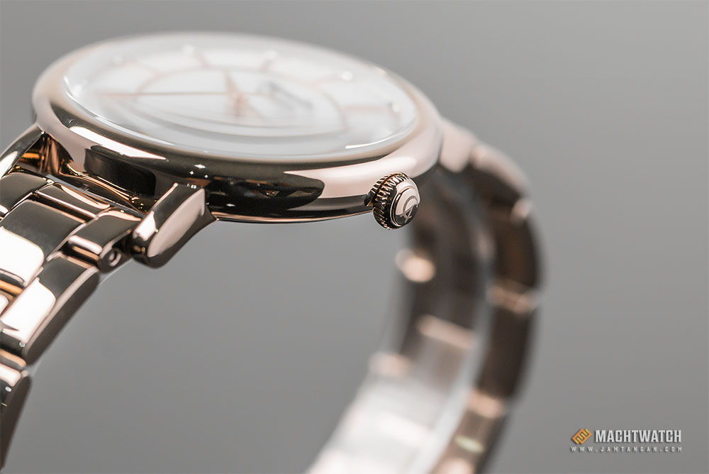 Alexandre Christie AC 2675 LD BCGMS Ladies Mother of Pearl Dial Light Gold Stainless Steel Machtwatch