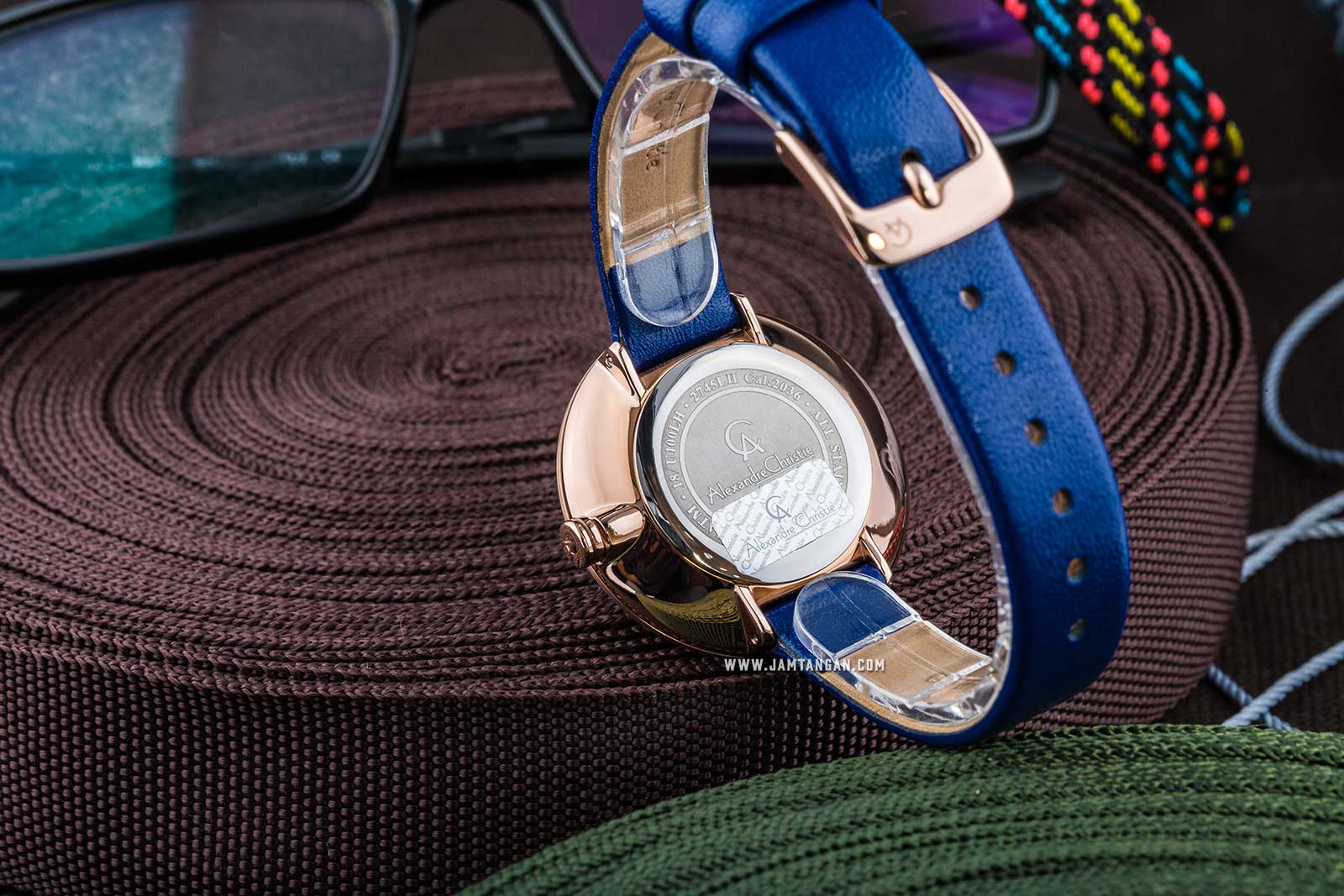 Alexandre Christie AC 2745 LH LRGBU Ladies Blue Dial Blue Leather Strap Machtwatch