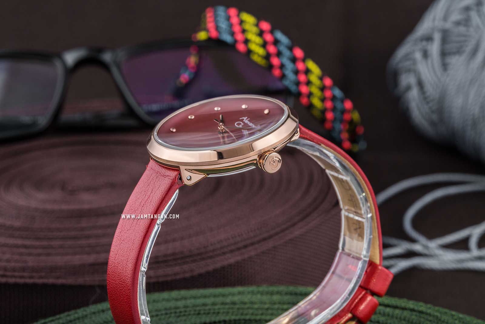 Alexandre Christie AC 2745 LH LRGRE Ladies Red Dial Red Leather Strap Machtwatch