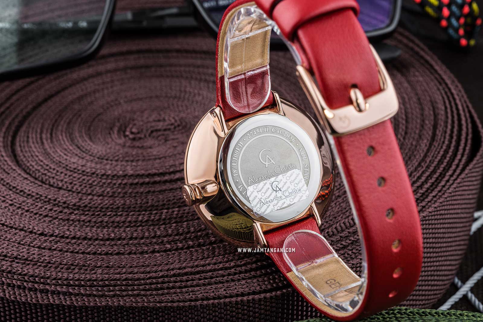 Alexandre Christie AC 2745 LH LRGRE Ladies Red Dial Red Leather Strap Machtwatch