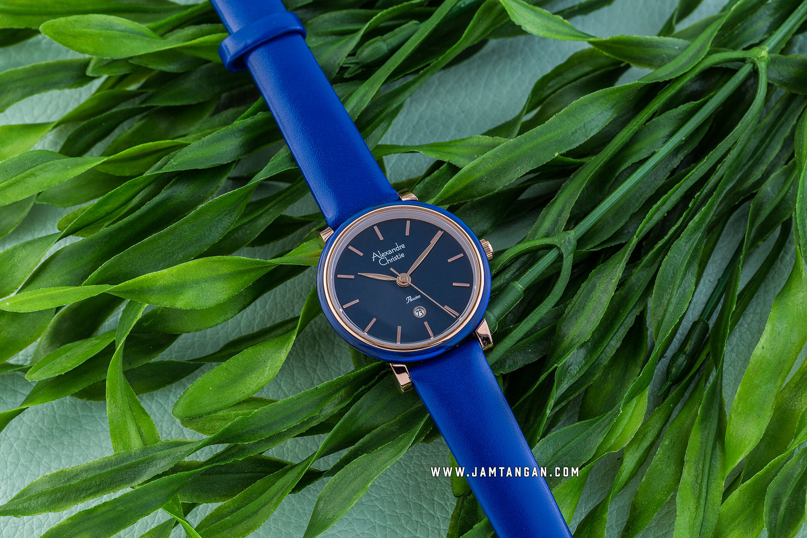 Alexandre Christie AC 2759 LD LRGBU Ladies Blue Dial Blue Leather Strap Machtwatch