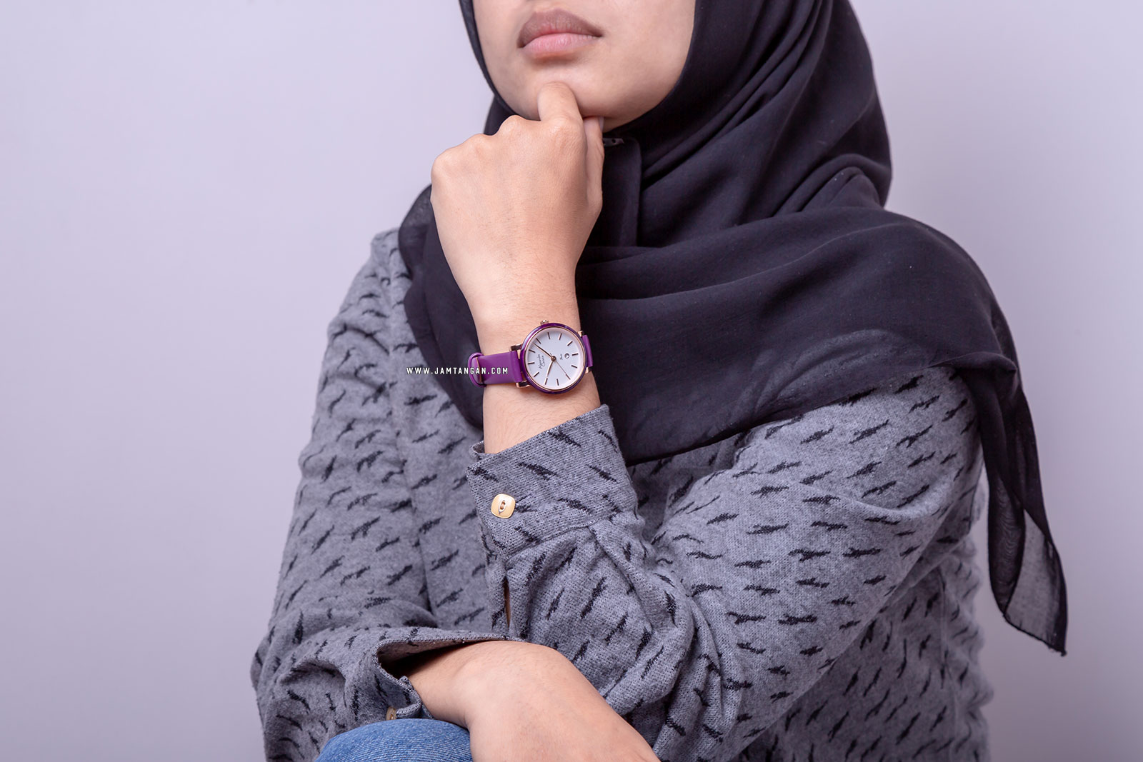 Alexandre Christie AC 2759 LD LRGSLPU Passion Ladies White Dial Purple Leather Strap Machtwatch