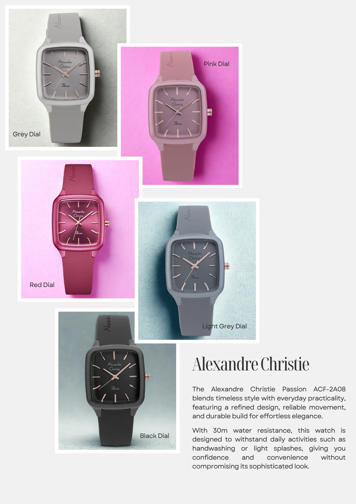 Alexandre Christie Passion AC 2A08 LH RRGPN Ladies Pink Dial Pink