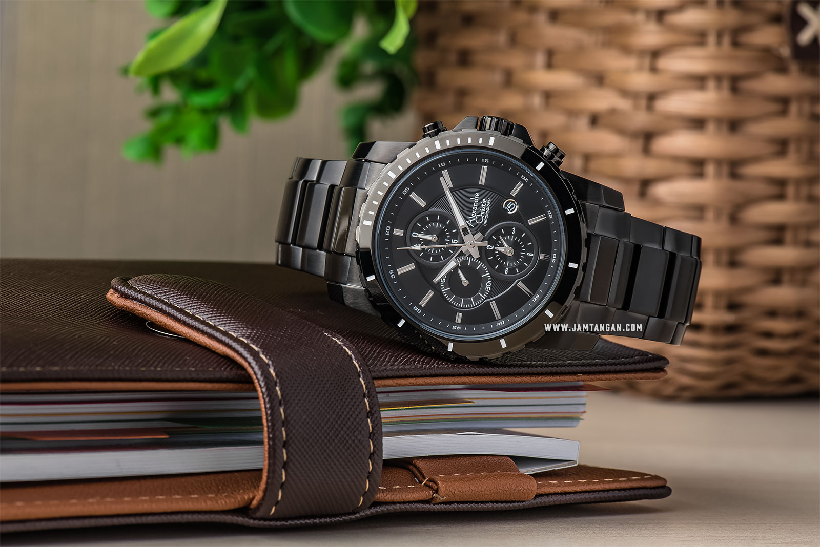 Alexandre Christie AC 6141 MC BIPBA Chronograph Man Black Dial Stainless Steel Machtwatch