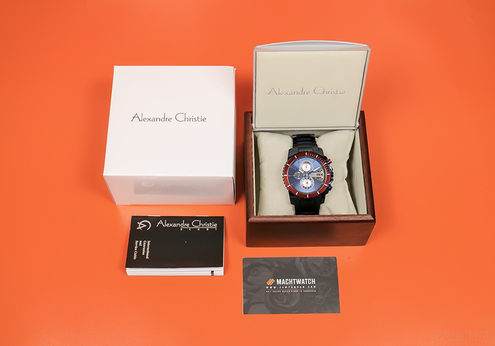 Alexandre Christie AC 6455 MC BGUBU Man Chronograph Blue Dial Stainless Steel Machtwatch