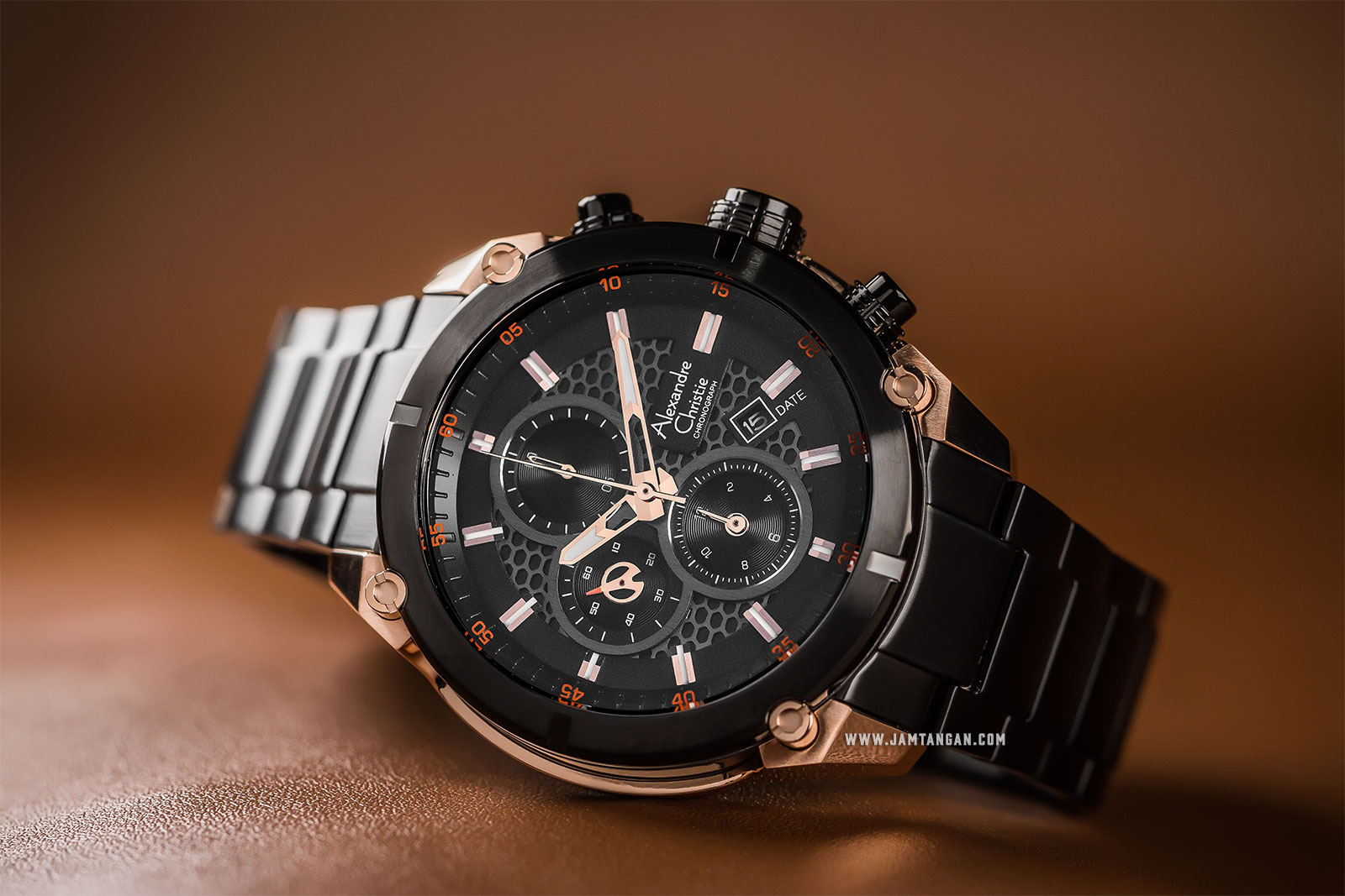 Alexandre Christie AC 6490 MC BBRBA Chronograph Men Black Dial Black Stainless Steel Machtwatch