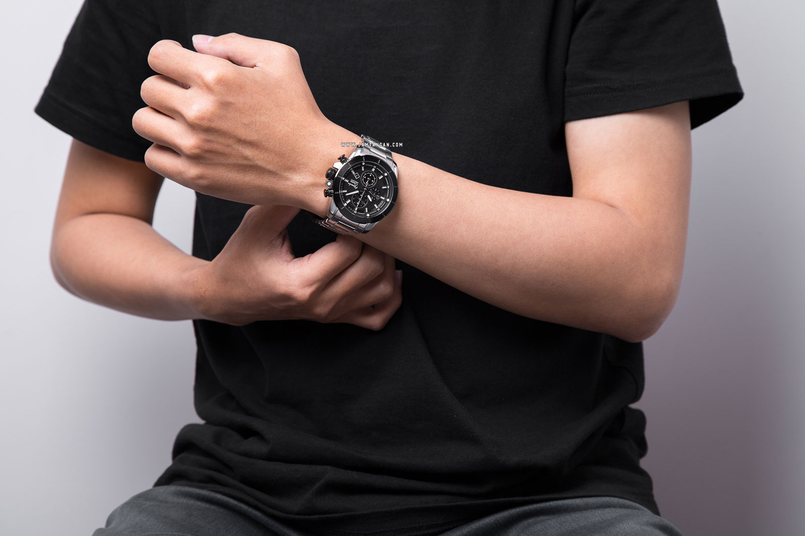 Alexandre Christie AC 6522 MC BTBBA Chronograph Men Black Dial Stainless Steel Strap Machtwatch