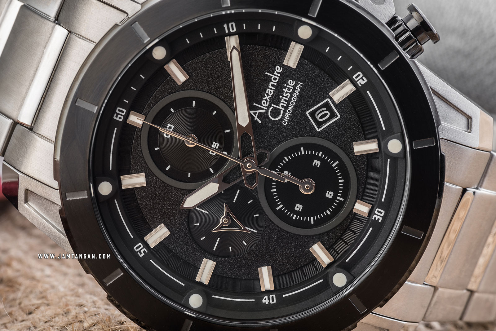 Alexandre Christie AC 6522 MC BTBBA Chronograph Men Black Dial Stainless Steel Strap Machtwatch