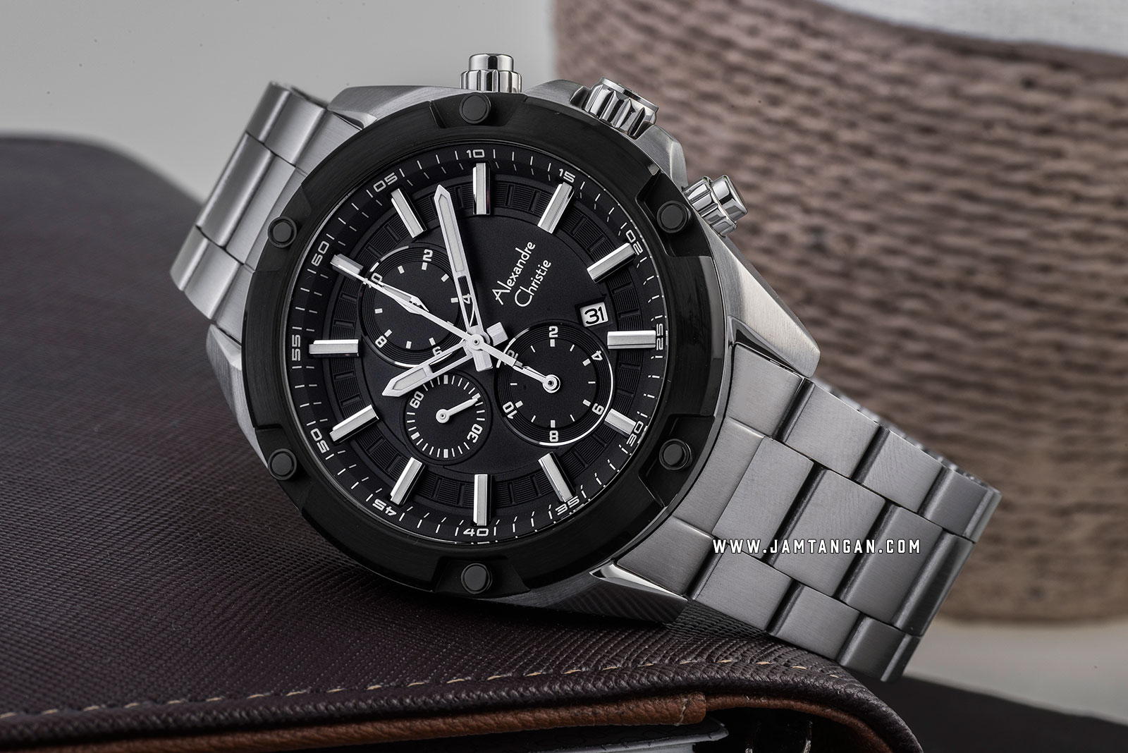 Alexandre Christie AC 6524 MC BTBBA Sport Chronograph Black Dial Stainless Steel Strap Machtwatch