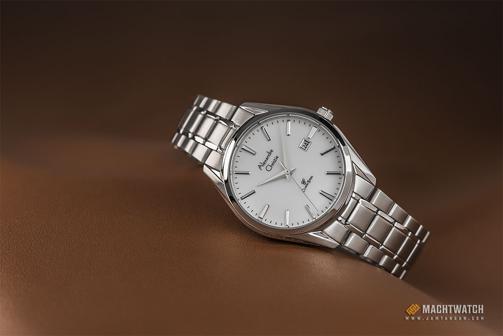 Alexandre Christie AC 8554 LD BSSSL Ladies White Dial Stainless Steel Machtwatch