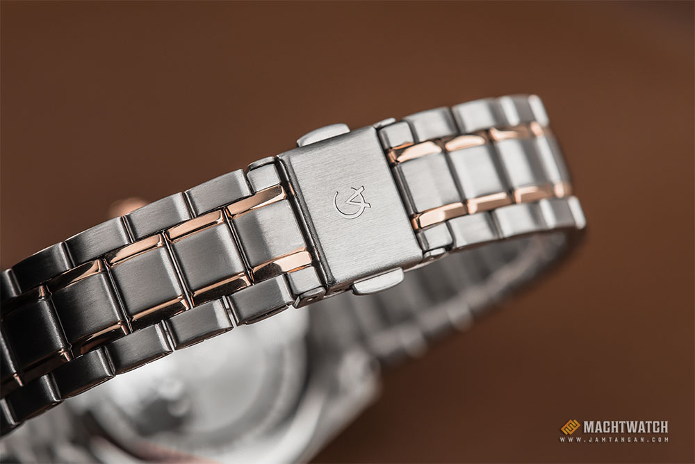 Alexandre Christie AC 8554 LD BTRSL Ladies White Dial Dual Tone Stainless Steel Machtwatch