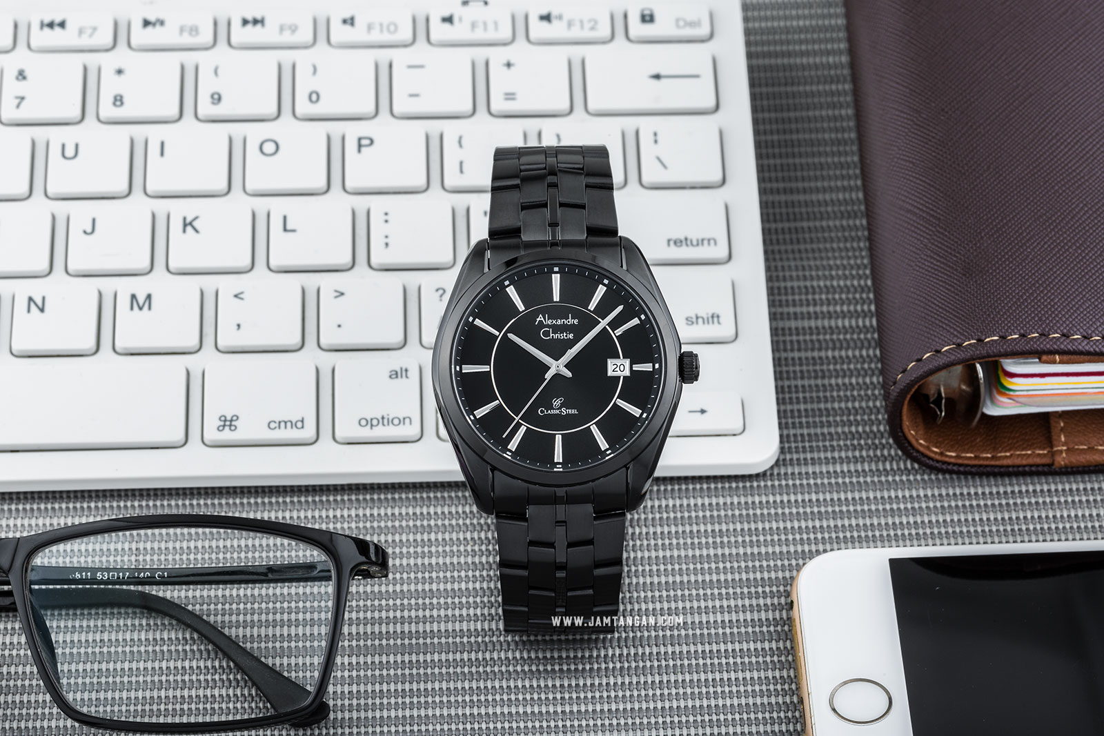 Alexandre Christie AC 8578 MD BIPBA Classic Steel Man Black Dial Black Stainless Steel Machtwatch