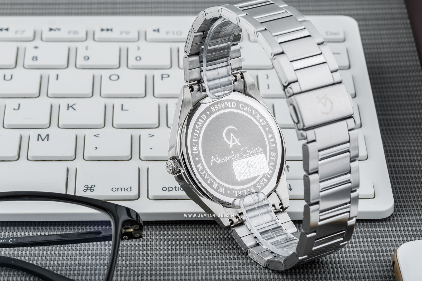 Alexandre Christie AC 8580 MD BSSSL Classic Steel Man White Dial Stainless Steel Machtwatch