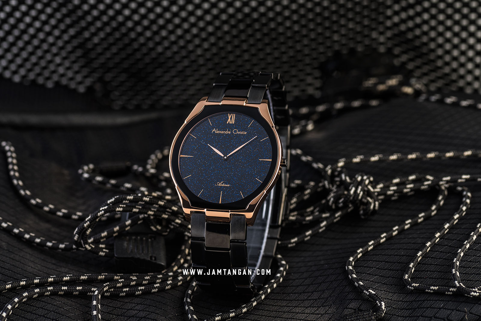 Alexandre Christie AC 8602 MH BBRBA Men Black Glitter Dial Black Stainless Steel Strap Machtwatch
