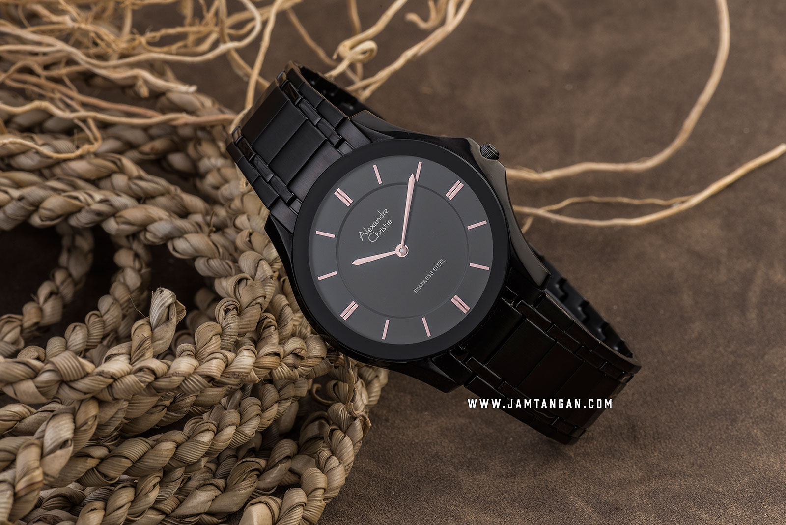 Alexandre Christie AC 8605 MH BIPBARG Black Dial Black Stainless Steel Strap Machtwatch