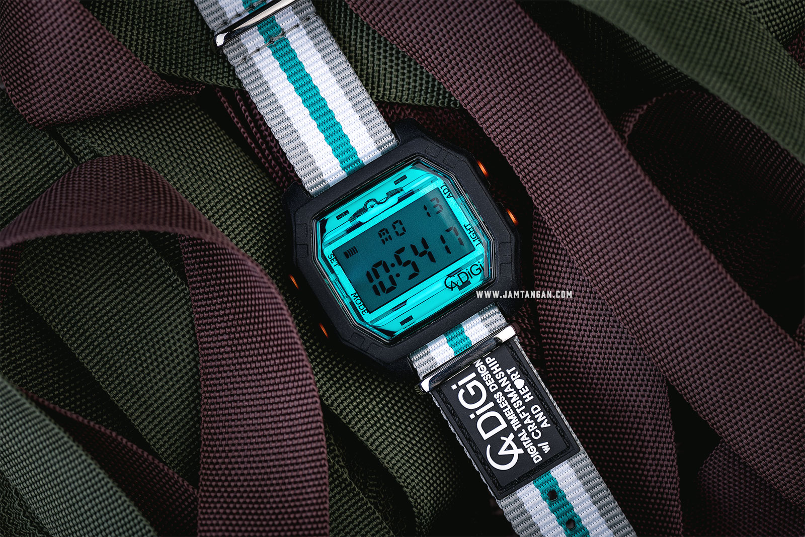 Alexandre Christie AC 9224 ME NGNSL Digital Dial Multicolor Nylon Strap Machtwatch