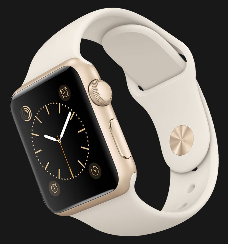 Apple Watch 38mm Gold Aluminum Case with Antique White Sport Band -  MLCJ2ZP/A
