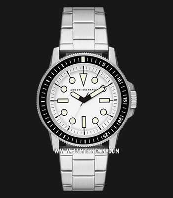Armani Exchange AX1853 Men White Pattern Dial Stainless Steel Strap ...