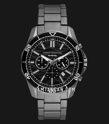 Armani Exchange AX1959 Chronograph Men Black Dial Gunmetal Stainless ...