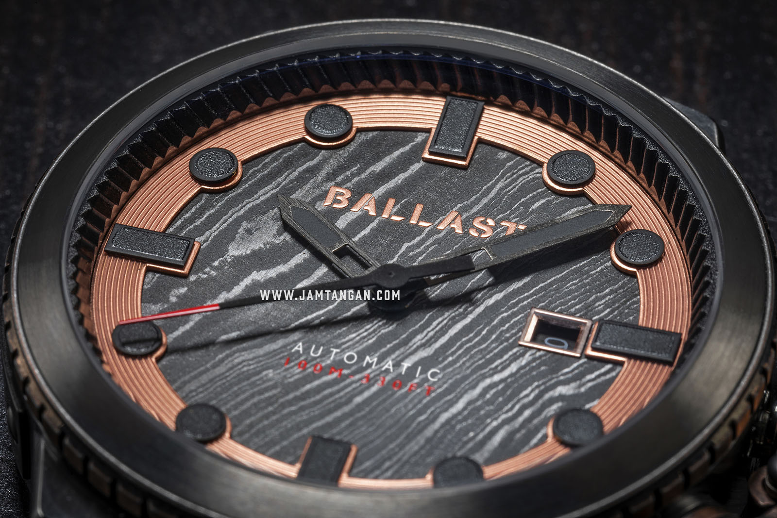 Ballast BL-3138-02 Trafalgar Triumph Men Damascus Rose Gold Dial Brown Leather Strap Machtwatch
