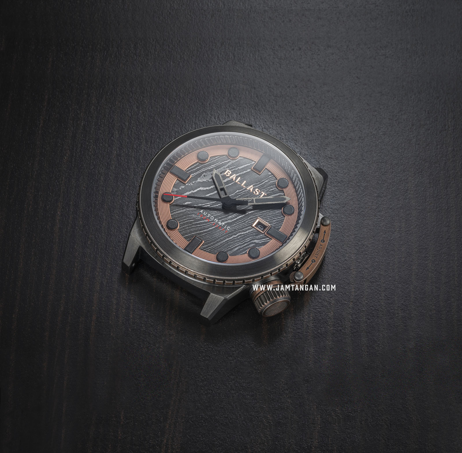 Ballast BL-3138-02 Trafalgar Triumph Men Damascus Rose Gold Dial Brown Leather Strap Machtwatch