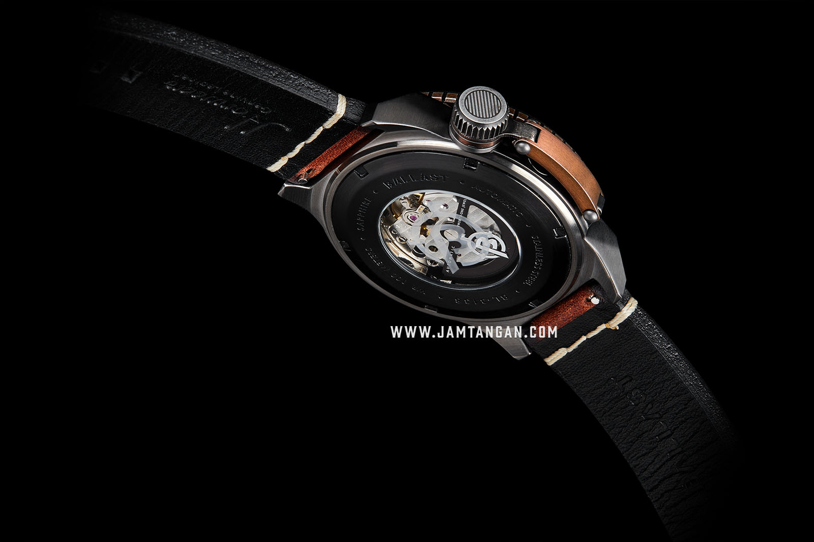 Ballast BL-3138-02 Trafalgar Triumph Men Damascus Rose Gold Dial Brown Leather Strap Machtwatch