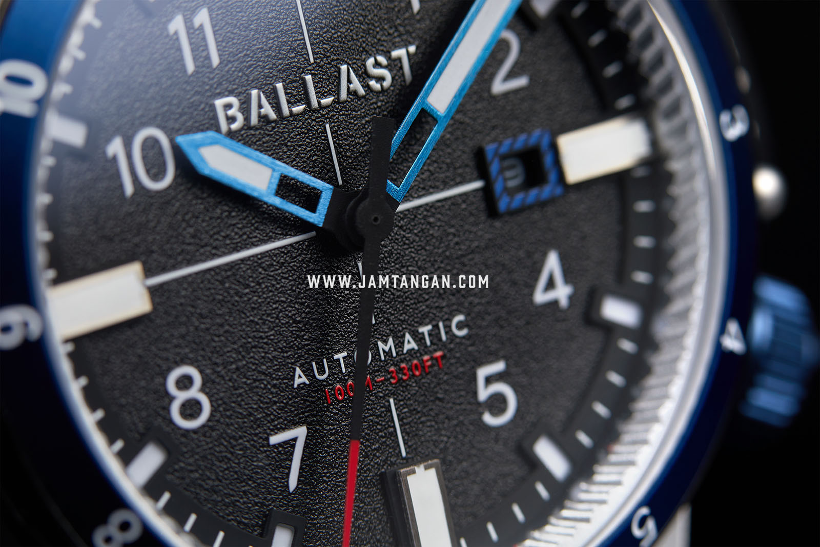 Ballast BL-3142-03 Trafalgar Dual Time Automatic Men Black Dial Brown Leather Strap Machtwatch
