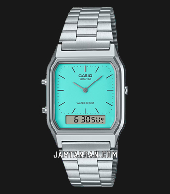 Casio General AQ-230A-2A2MQYDF Vintage Digital Analog Dial 