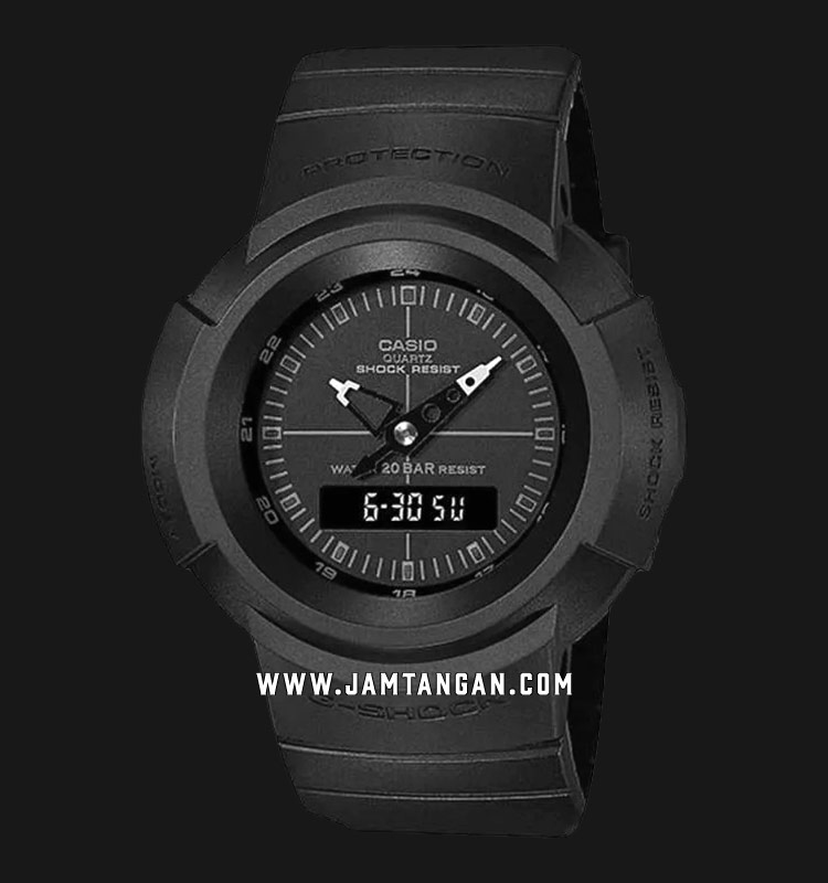 Casio G Shock Aw 500bb 1edr Oldschool Black Digital Analog Dial Black Resin Band Jamtangan Com