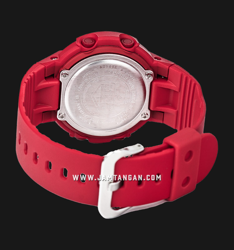 Casio G Shock Aw 500bb 4edr Oldschool Red Digital Analog Dial Red Resin Band Jamtangan Com