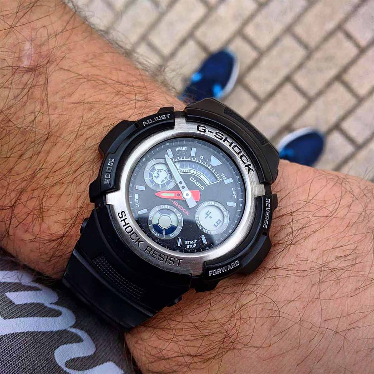 Casio G-Shock AW-590-1ADR Men Digital Analog Black Resin Strap |  Jamtangan.com