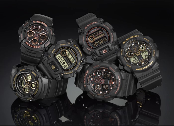 Casio G-Shock Special Color Models AW-591GBX-1A4DR Black Digital Analog Dial Black Resin Band Machtwatch