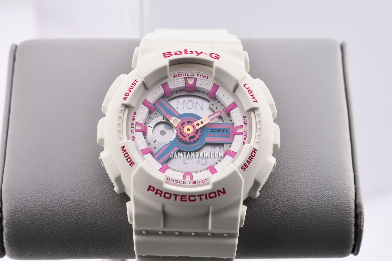 Casio Baby-G BA-110NR-8ADR Water Resistant 100M Digital Analog Dial White Resin Band Machtwatch
