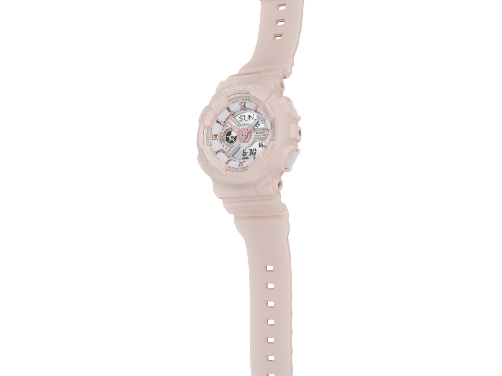 Casio Baby-G BA-110RG-4ADR Ladies Digital Analog Dial Beige Resin Strap Machtwatch