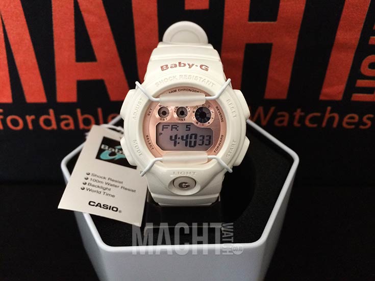 Casio Baby-G BG-1005A-7DR Beige Digital Dial White Resin Strap Machtwatch