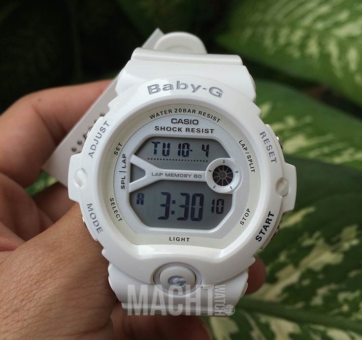 Casio Baby-G BG-6903-7BDR Ladies Digital Dial White Resin Strap Machtwatch