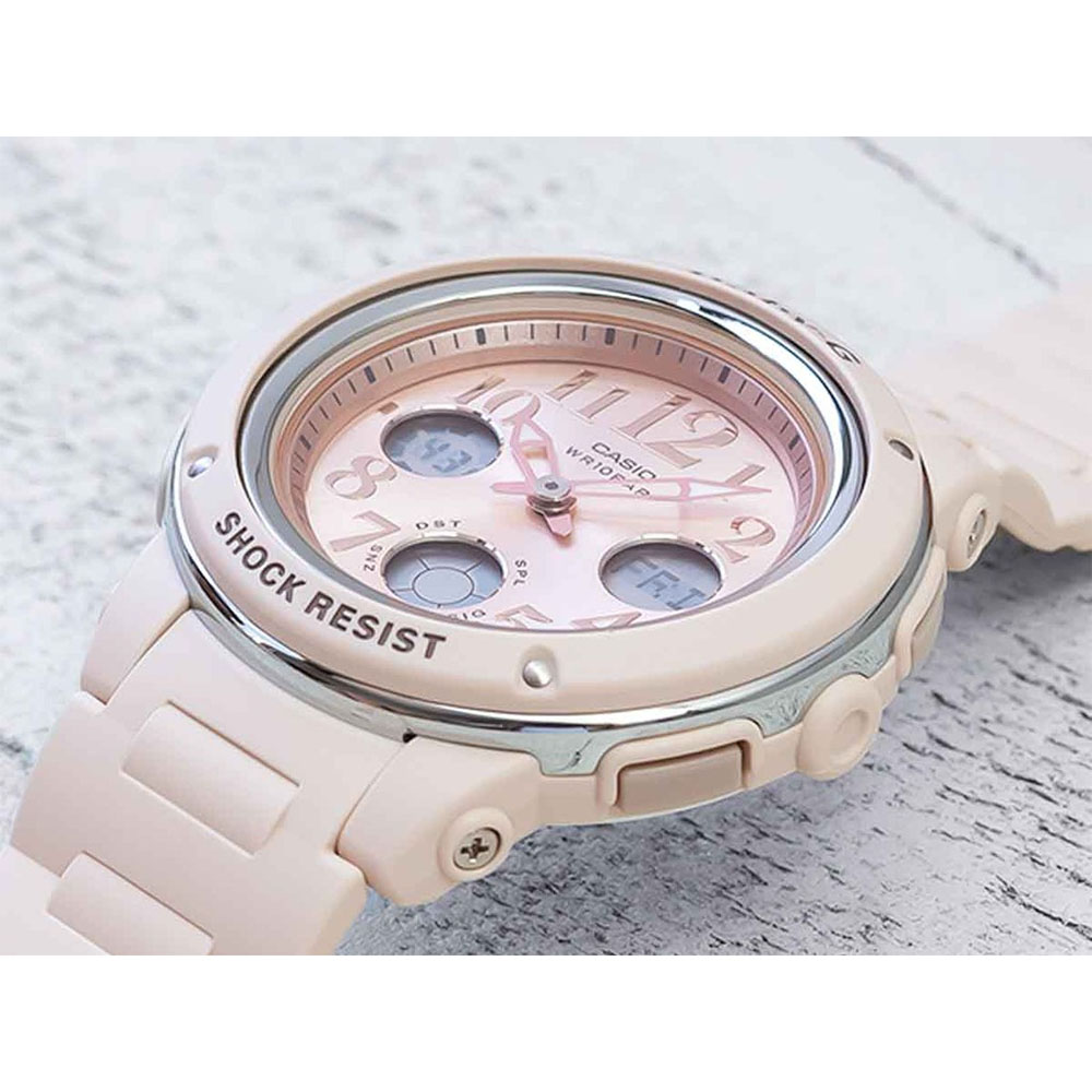 Casio Baby-G BGA-150CP-4BDR Special Color Models Biege Dial Pink Resin Band Machtwatch