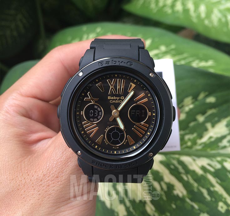 Casio Baby-G BGA-153-1BDR Black Digital Analog Dial Black Resin Strap Machtwatch