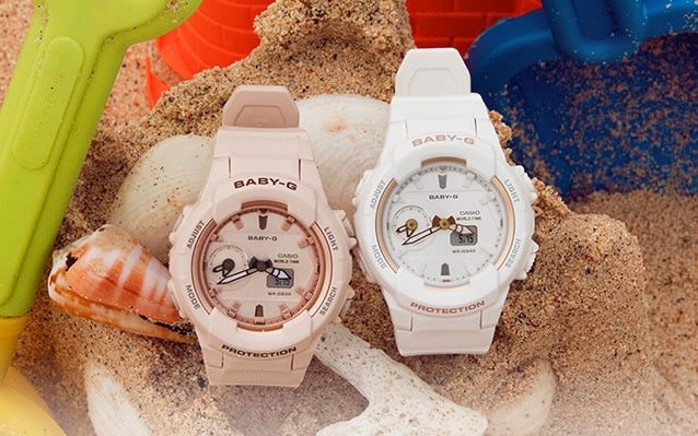 Casio Baby-G BGA-230SA-4ADR Ladies Digital Analog Dial Biege Resin Strap Machtwatch