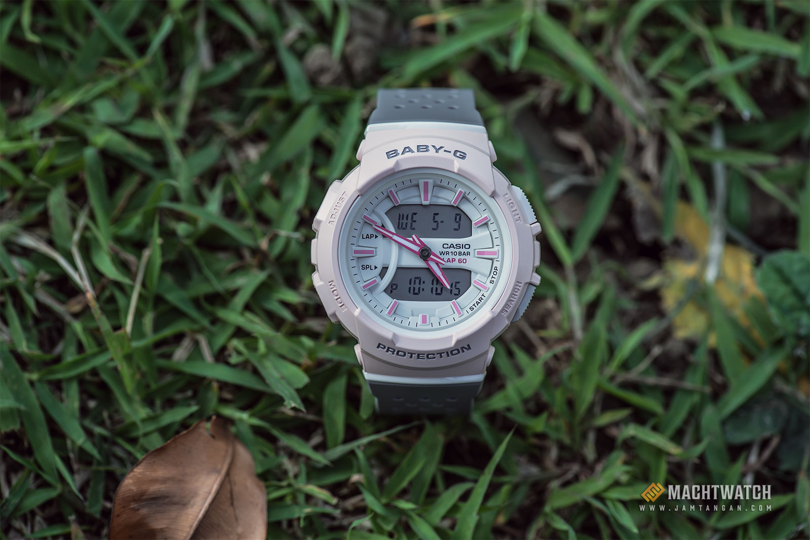 Casio Baby-G FOR RUNNING SERIES BGA-240-4A2DR Ladies Digital Analog Watch Grey Resin Band Machtwatch