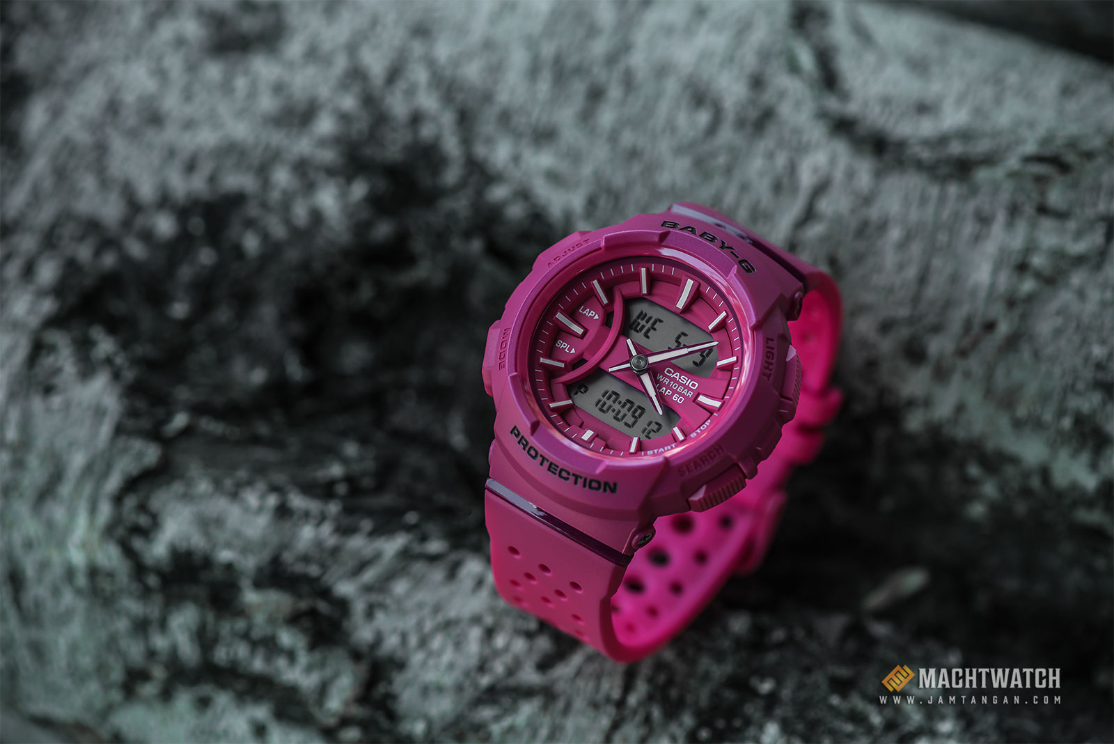 Casio Baby-G FOR RUNNING SERIES BABY-G BGA-240-4ADR Ladies Digital Analog Watch Pink Resin Band Machtwatch