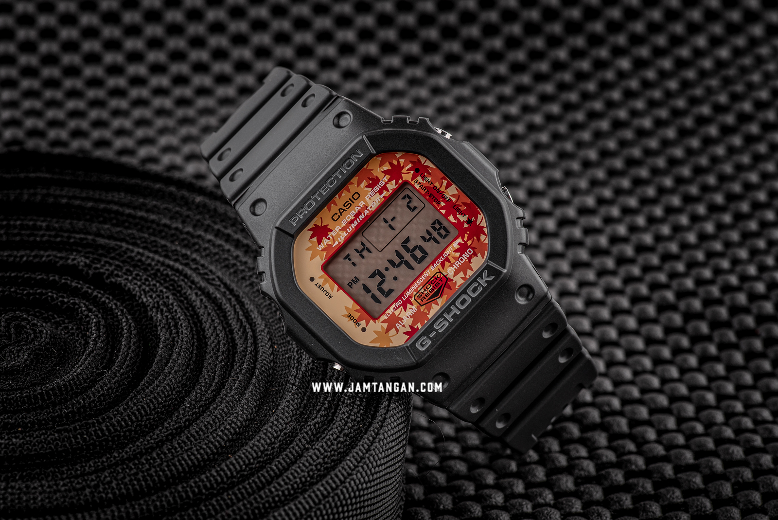 Casio G-shock DW-5600TAL-1JR Kyo Momiji Colour Autumn Series Digital Dial Black Resin Strap Machtwatch