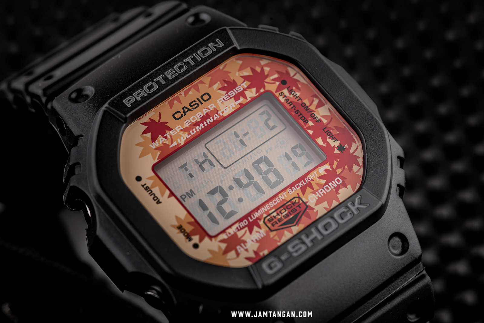 Casio G-shock DW-5600TAL-1JR Kyo Momiji Colour Autumn Series Digital Dial Black Resin Strap Machtwatch