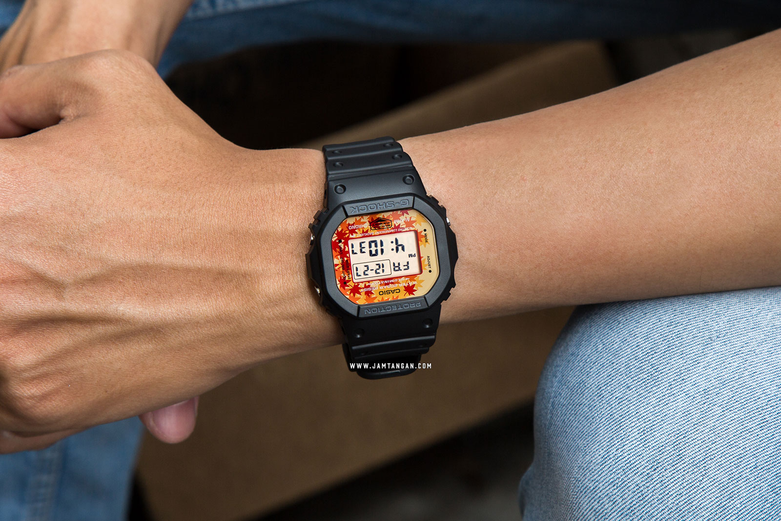 Casio G-shock DW-5600TAL-1JR Kyo Momiji Colour Autumn Series Digital Dial Black Resin Strap Machtwatch